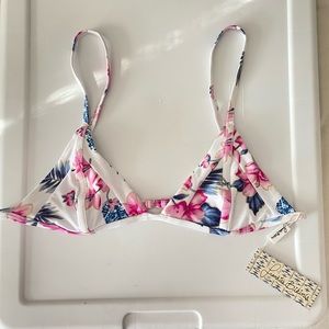 Frankie’s Bikinis Floral Triangle Tiny Bikini Top